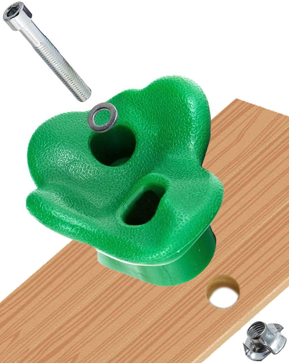 KINSPORY closeup shows textured holds with kid-friendly shapes and color variety.