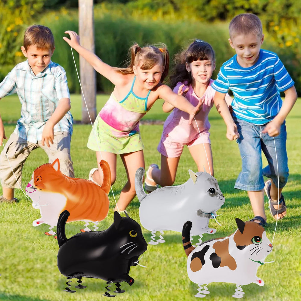 KINYFY farm-theme party decor with cat balloons