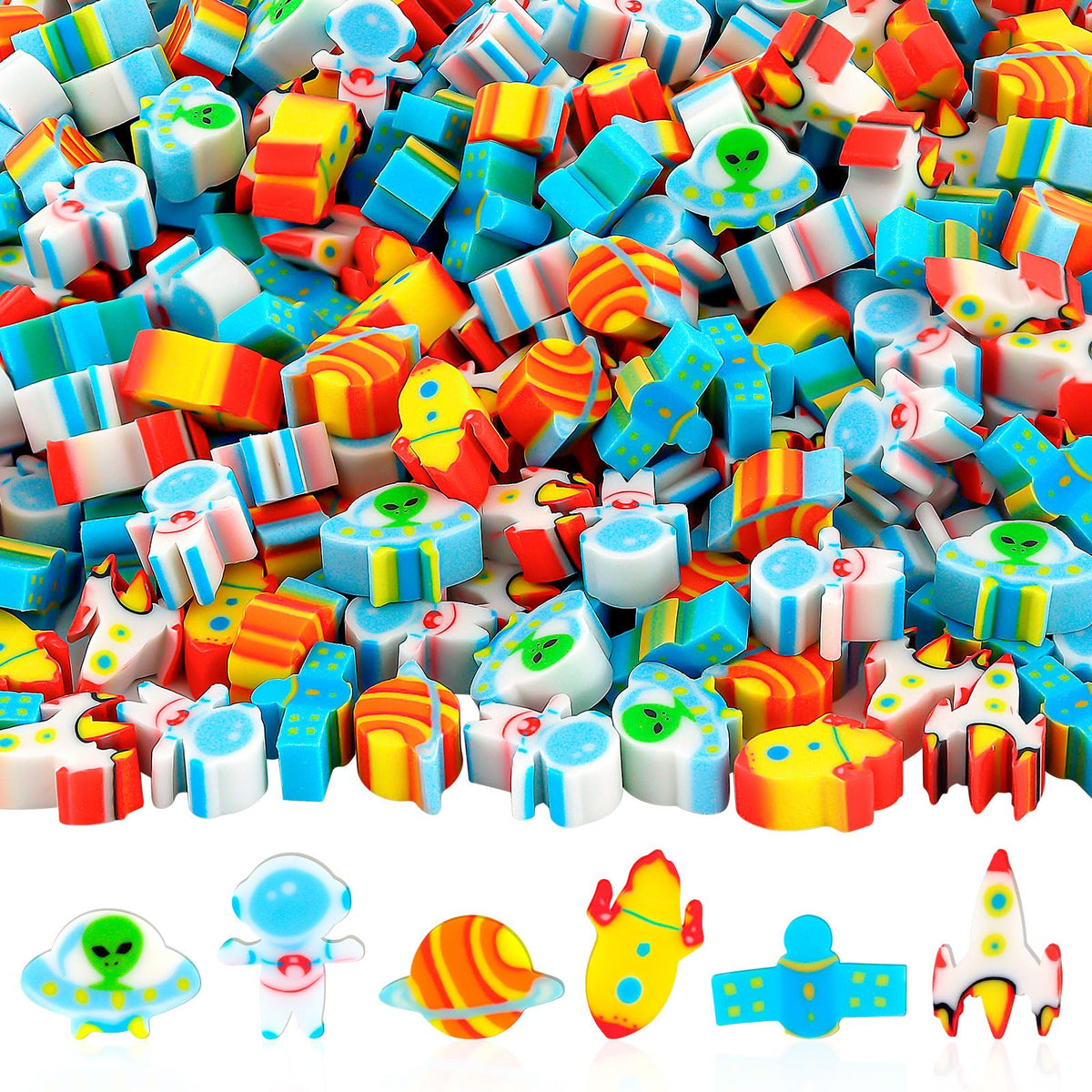 KINYFY Space Erasers rocket design for classroom rewards.