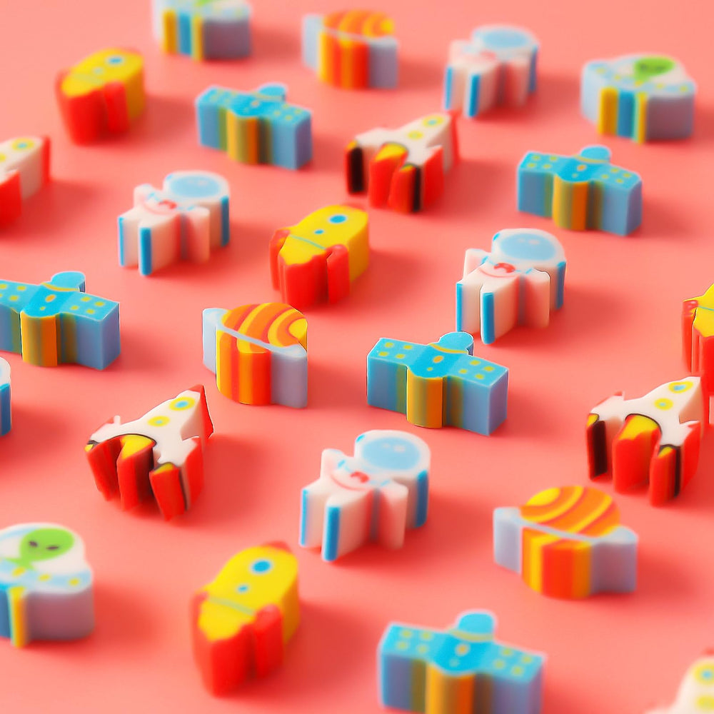 KINYFY Space Erasers spaceship design for party favors.