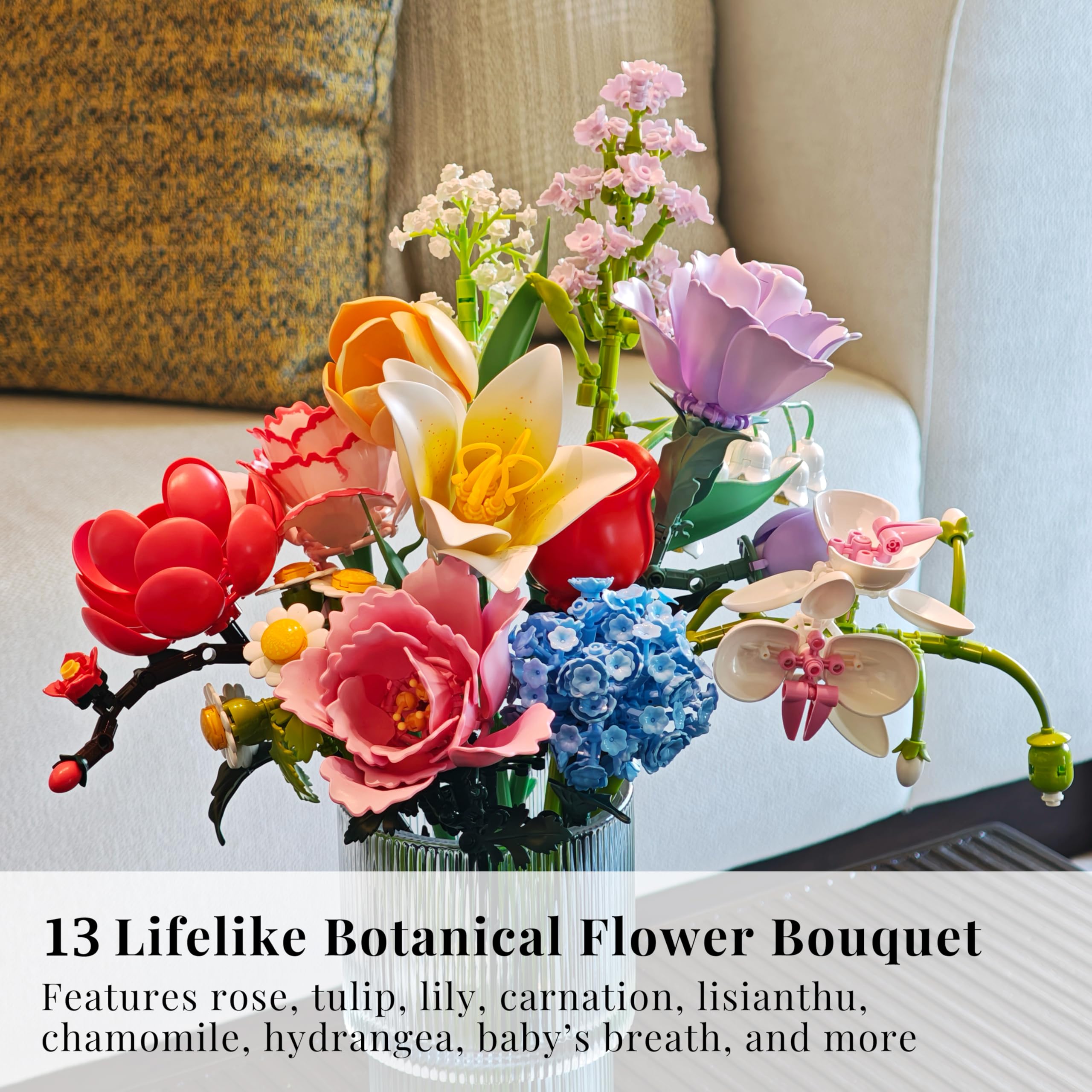 Kioooki 925-piece set enabling creative, customizable bouquets.