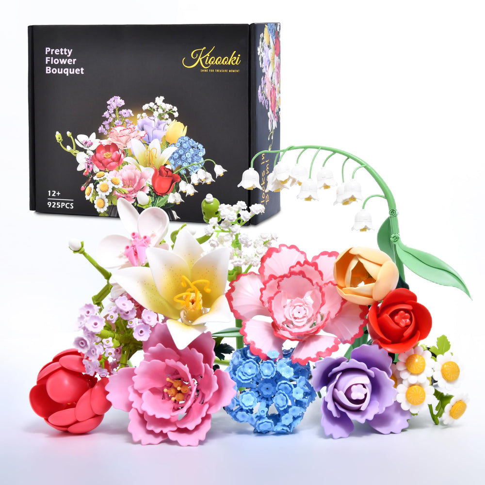 Kioooki buildable roses and tulips for elegant home decor.