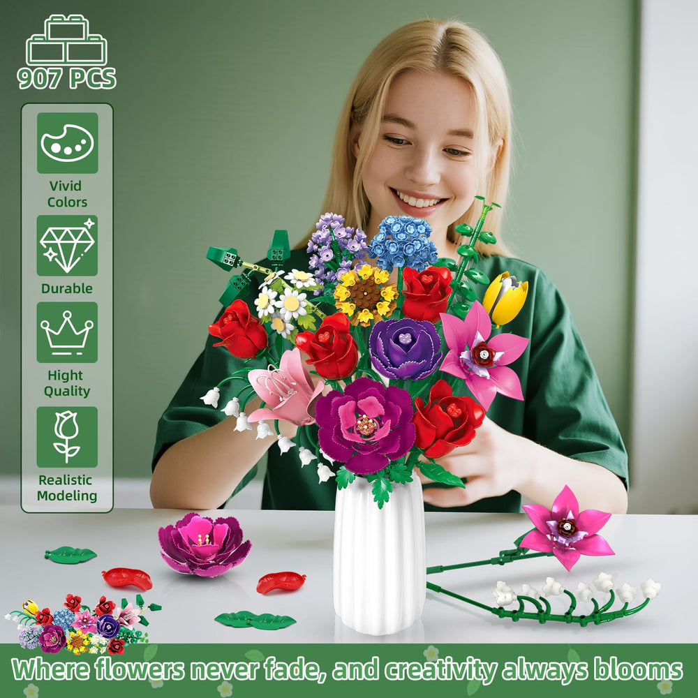 Kiothdre bouquet featuring daisies and violets for cheerful desk decor