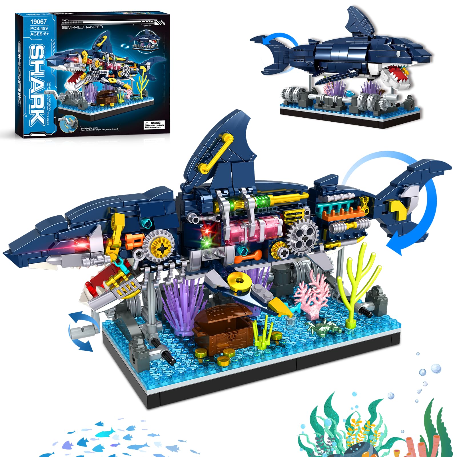 Kiothdre Shark Building Set lifelike model for hands-on exploration and display.