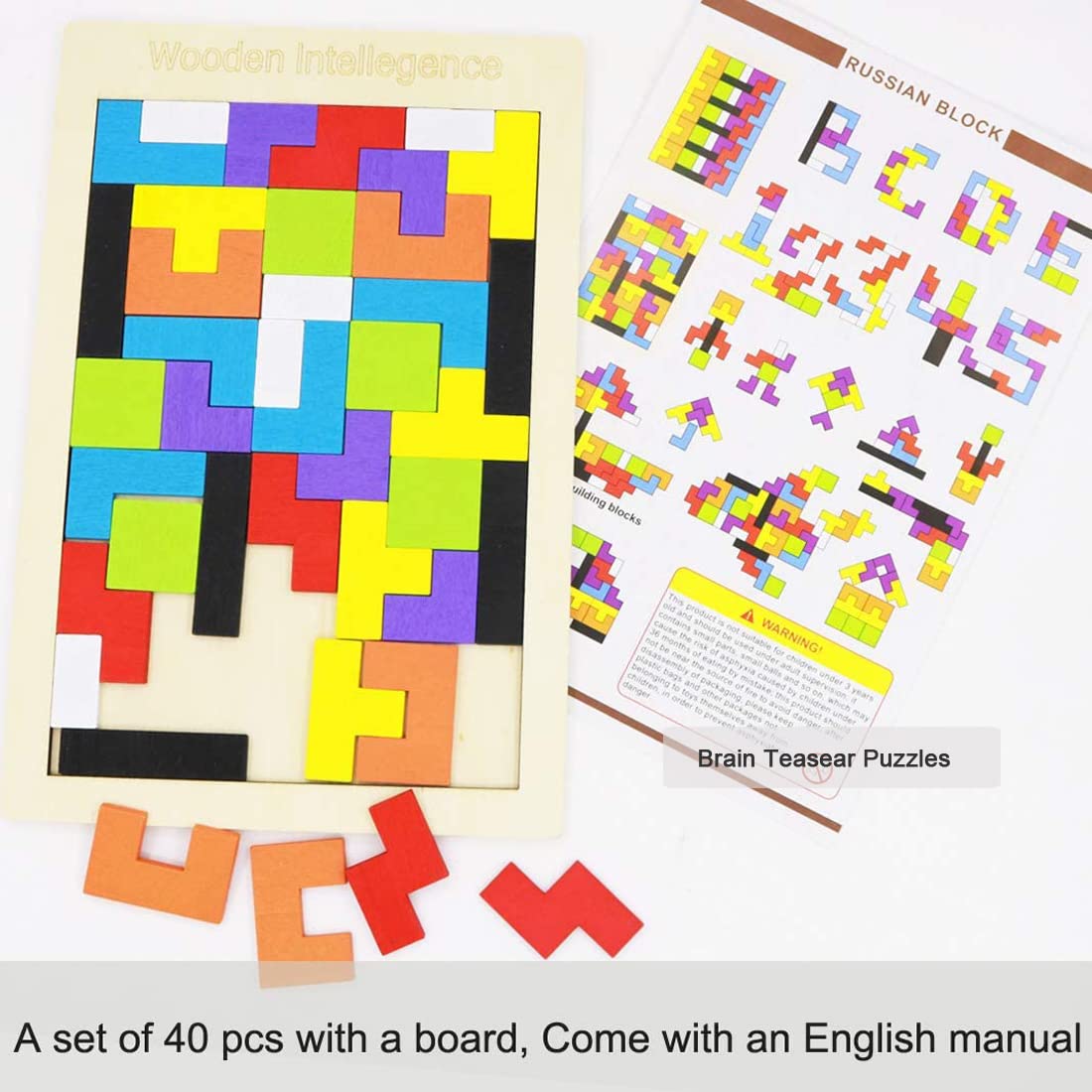 Kiouposy puzzle instruction and storage bag shown with pieces