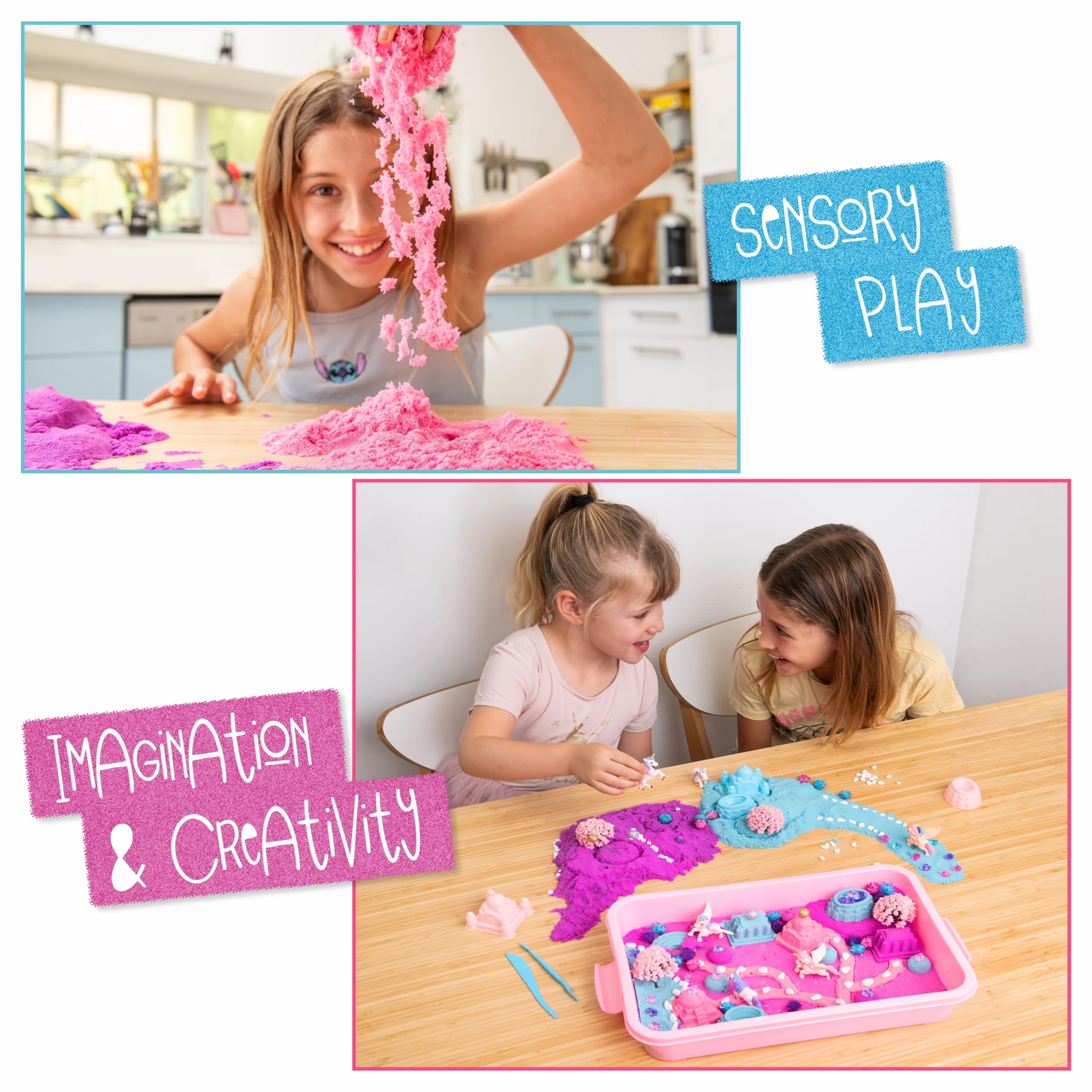 Kipipol castle molds for building fairy-tale structures during imaginative play.