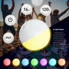 KIRALUMI LED ball with 8 modes lights up pools and parties.