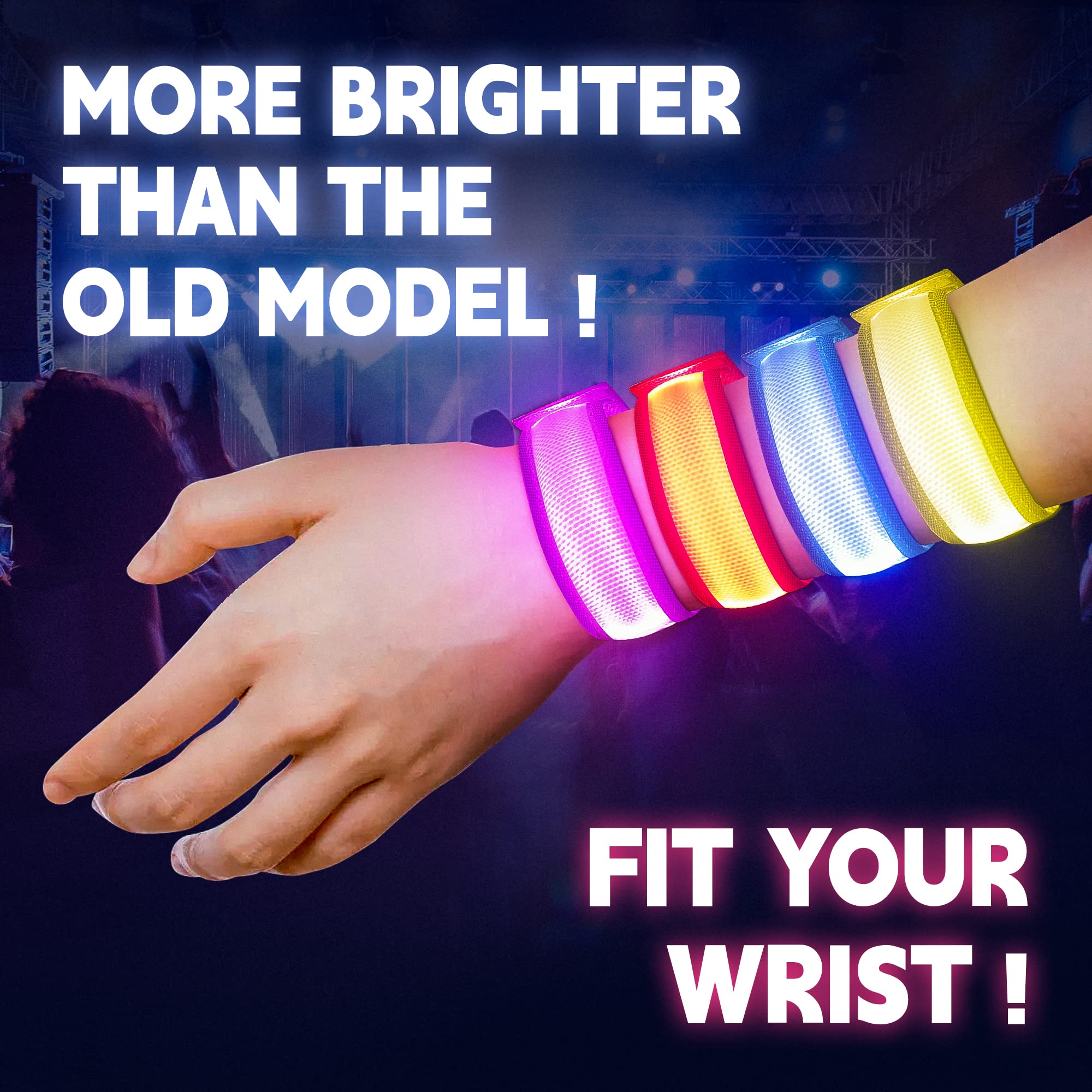 KIRALUMI bracelets show fast blink, slow blink, and full glow modes