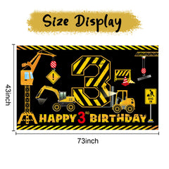 Kircirx 3rd birthday yellow black design enhances theme visibility.