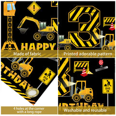 Kircirx polyester banner reusable for future excavator parties.