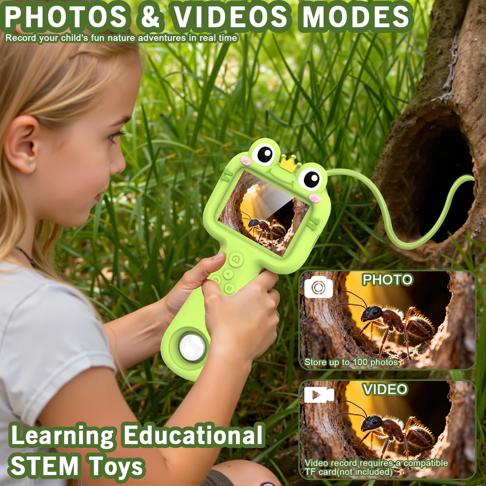 Kiscamgear endoscope with adjustable brightness helps inspect dark corners and nests.
