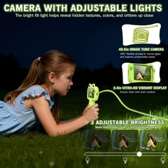 Kiscamgear camera records up to 100 snapshots and stores videos with a micro SD option.