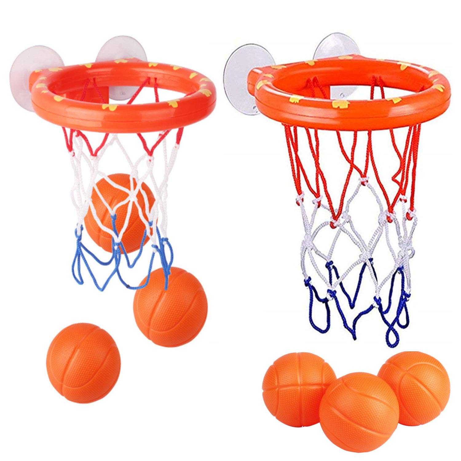 KISEER bathtub basketball hoop setup on smooth wall for bath time play.