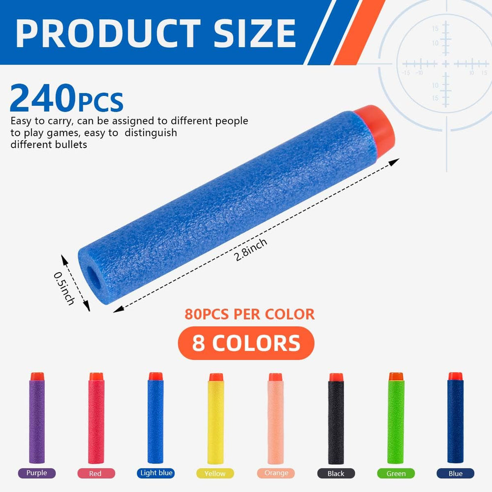 KISEER colorful foam darts for Nerf blasters improve visibility during games.