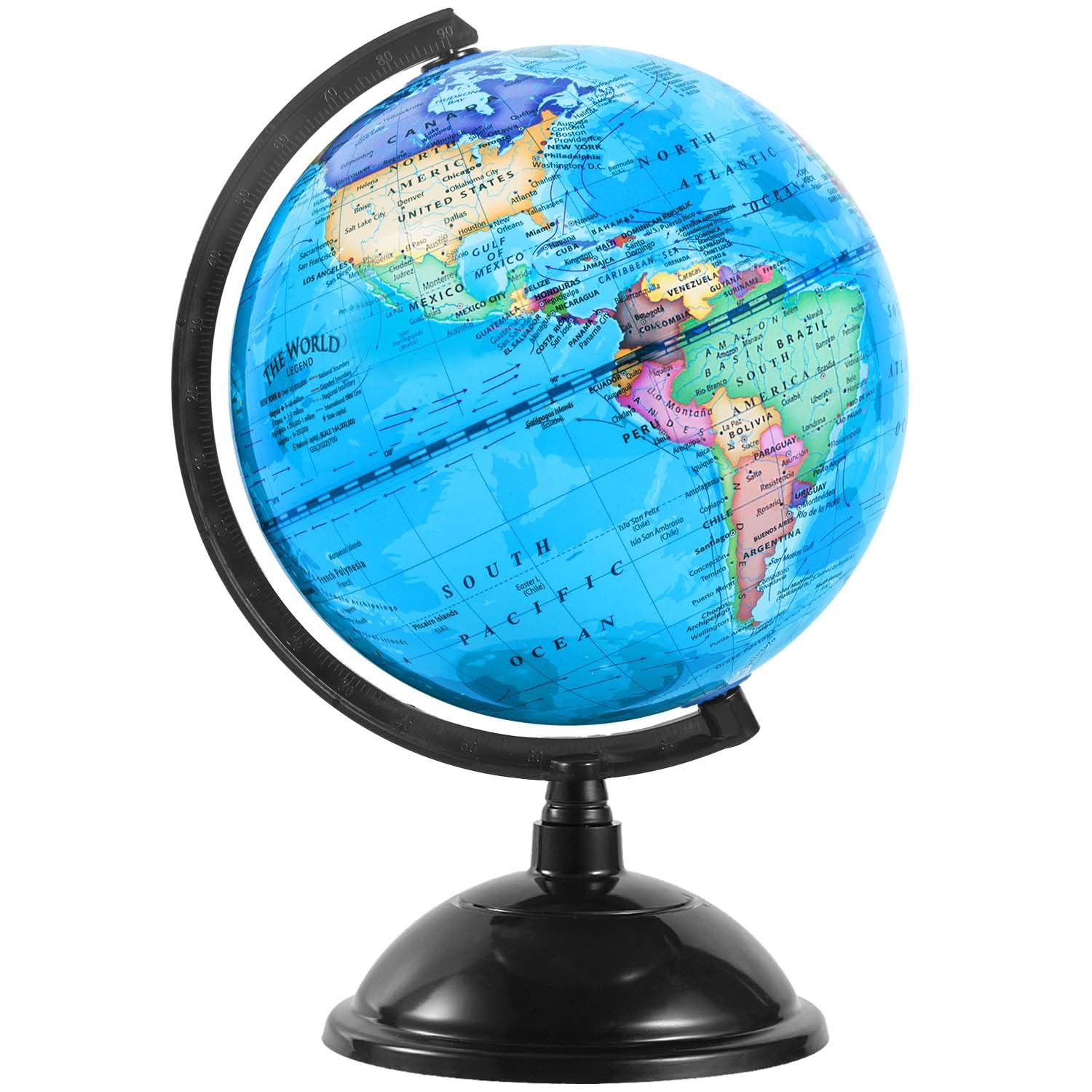 KISEER 8-inch blue world globe with stand designed for engaging geography exploration.