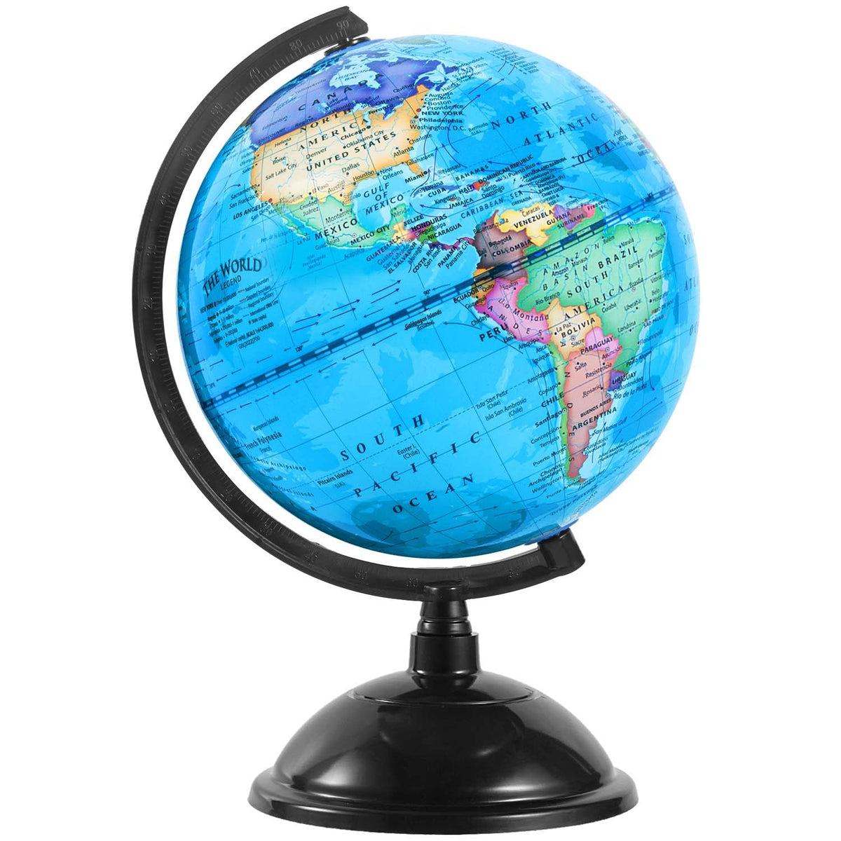 KISEER 8-inch blue world globe with stand designed for engaging geography exploration.