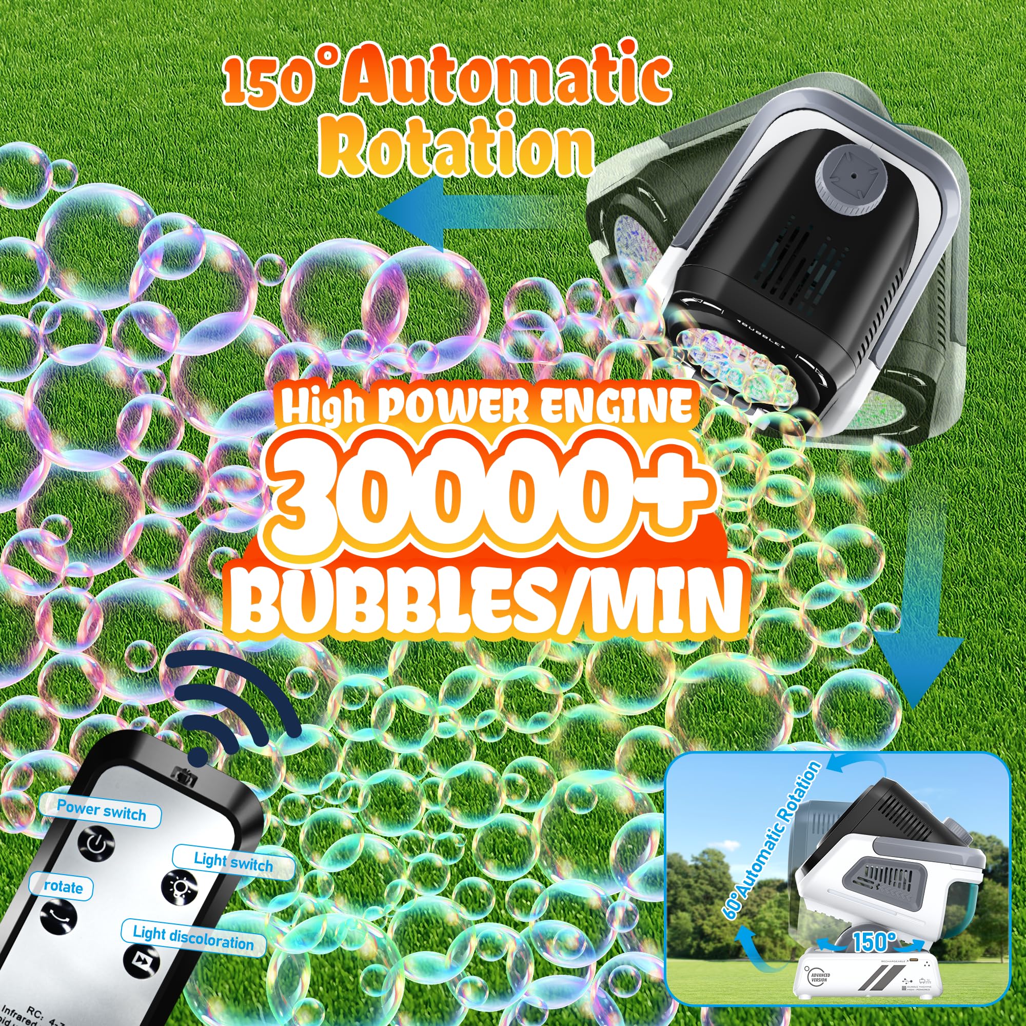 Kiskey bubble tank 370ml design supports extended play without frequent refills