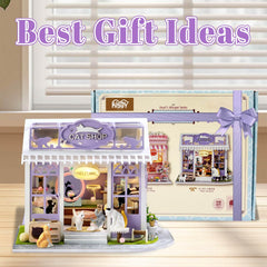 Kisoy DIY miniature house with dust cover plexiglass for display protection