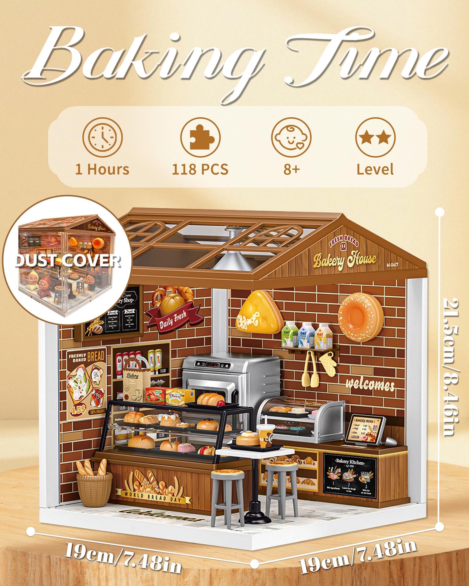 Kisoy DIY Miniature House Kit LED light creates warm ambience.