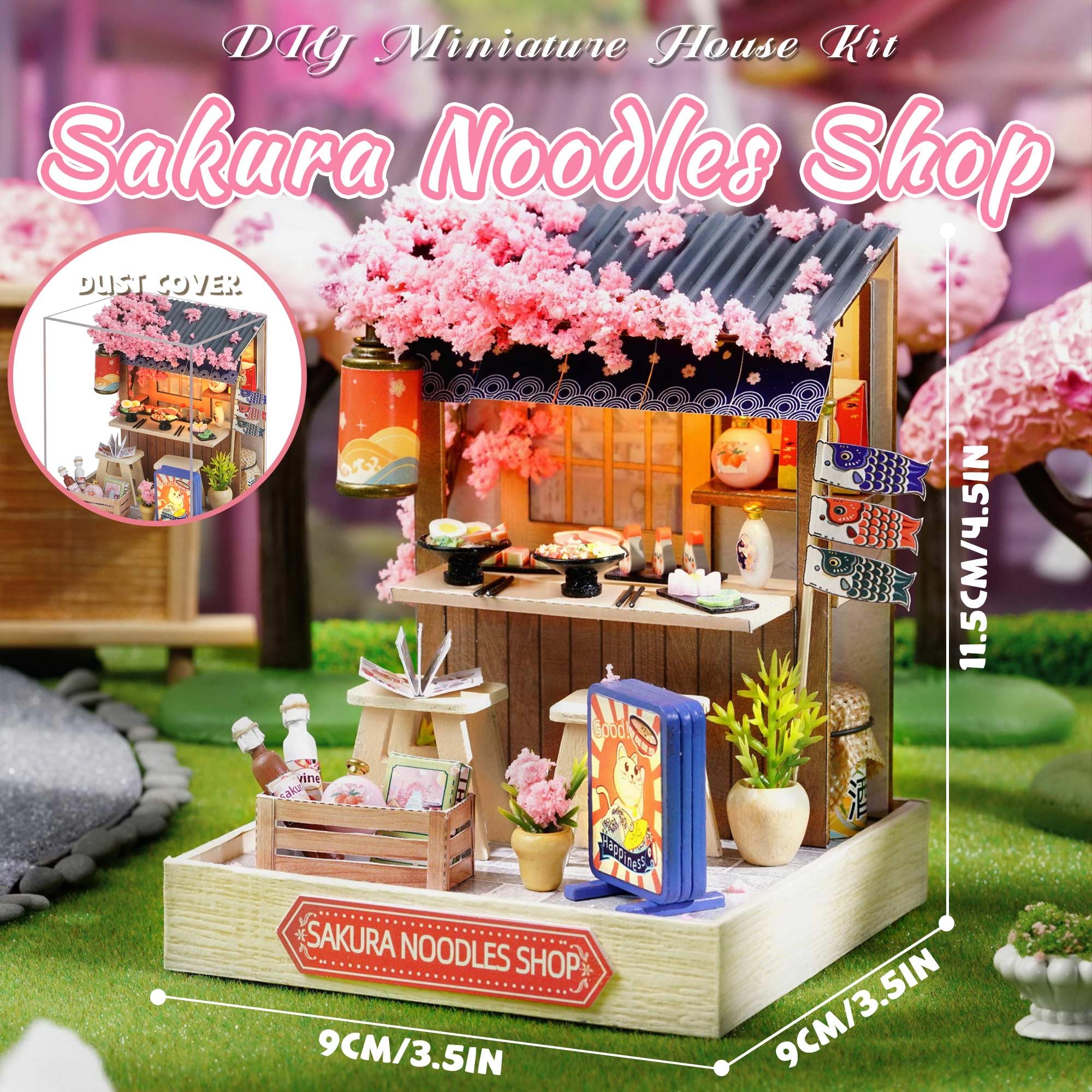 Kisoy dust cover for the miniature scene protecting it while on display