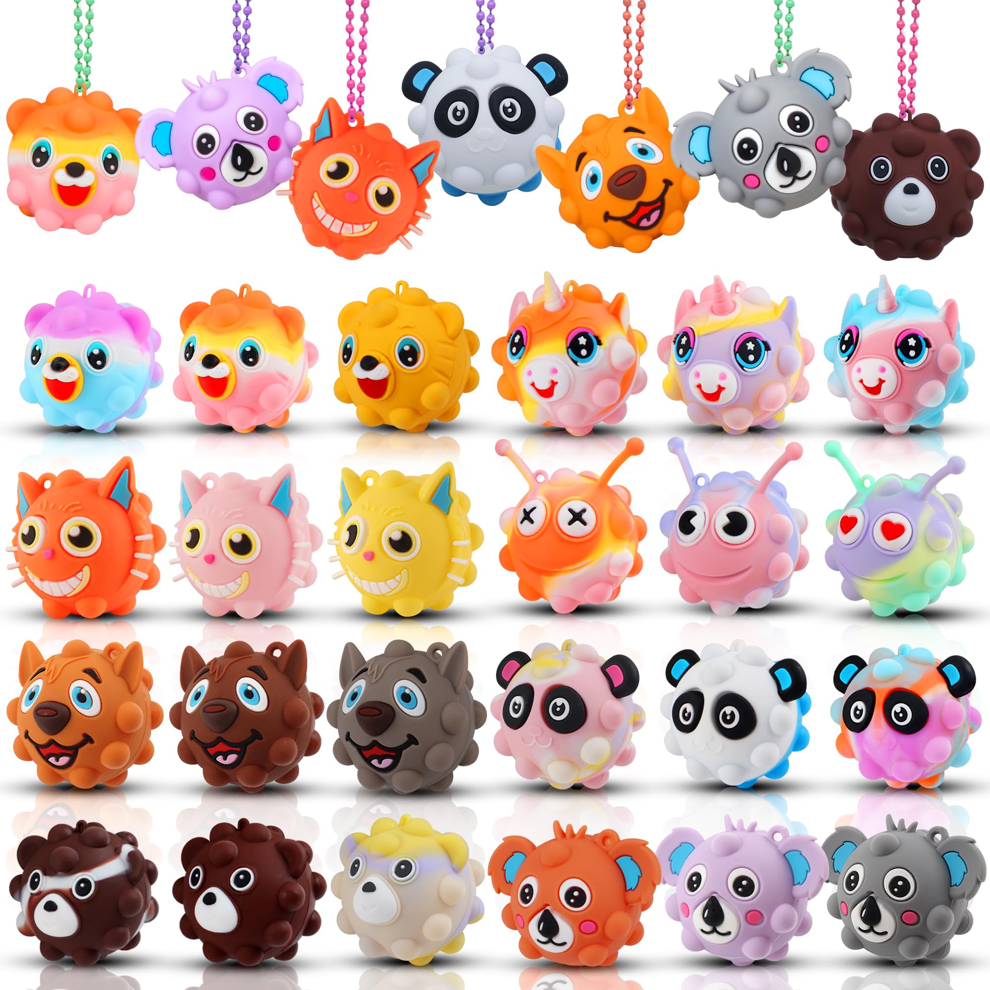 KissFree Animal Pop Ball front view for playful sensory pop fun