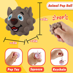 KissFree Animal Pop Ball side view ideal for fidget play and focus
