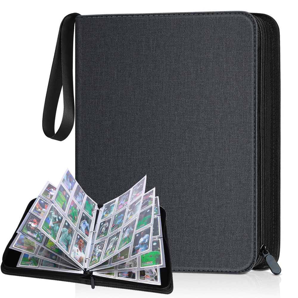 Kitoyz 900-pockets binder cover close-up showing durable PU leather and zip closure.