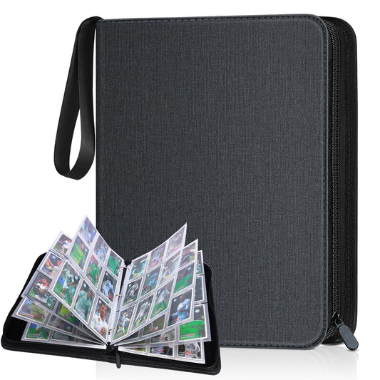 Kitoyz 900-pockets binder cover close-up showing durable PU leather and zip closure.