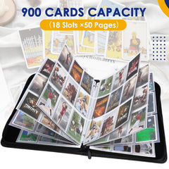 Kitoyz binder open view showing 50-page capacity and layout.