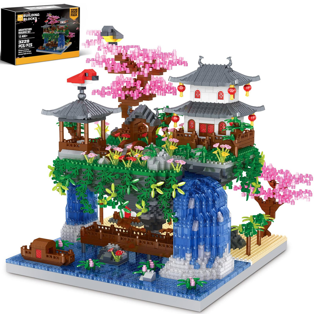 Kitoyz cherry blossom bonsai bricks close-up highlighting vibrant colors and fine motor engagement.
