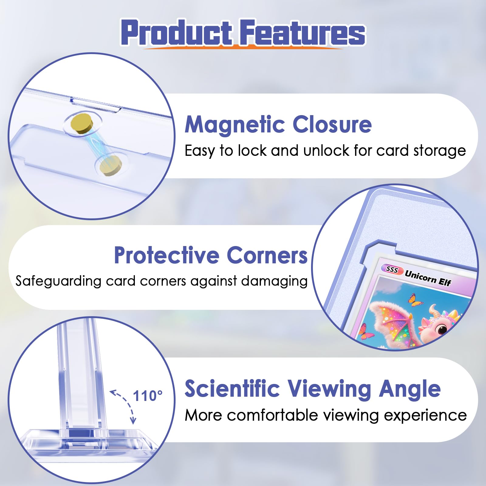 Kitoyz magnetic holder with base for easy access and display