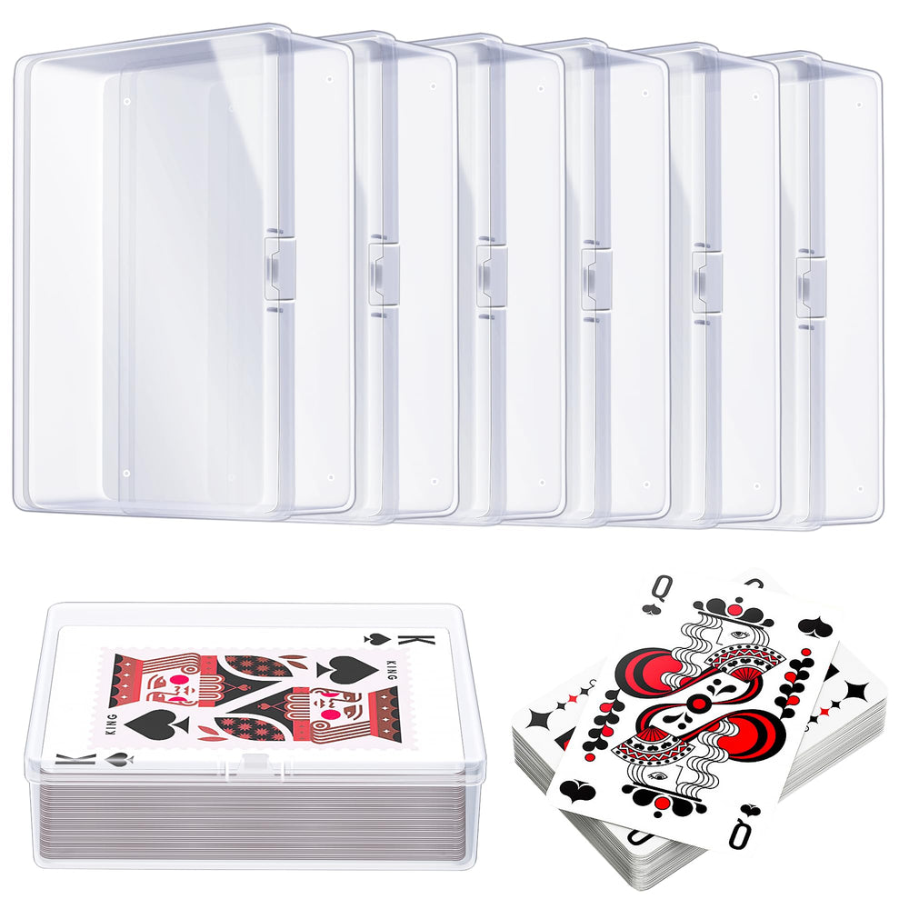 Kitoyz clear card box front view showing contents for quick deck checks