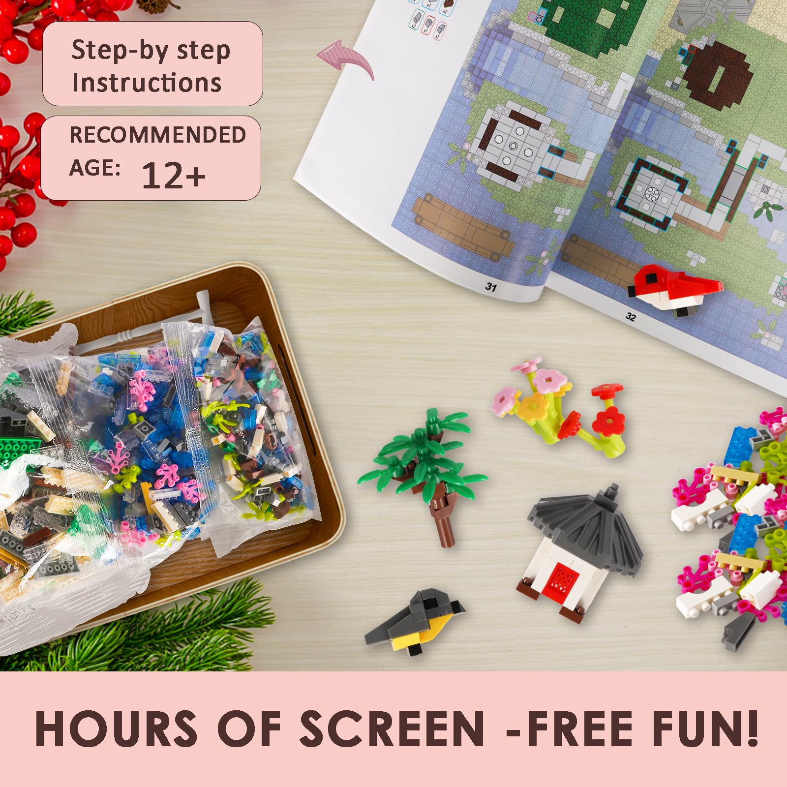 Kitoyz Sakura tree house with waterfall emphasizes immersive storytelling and concentration.
