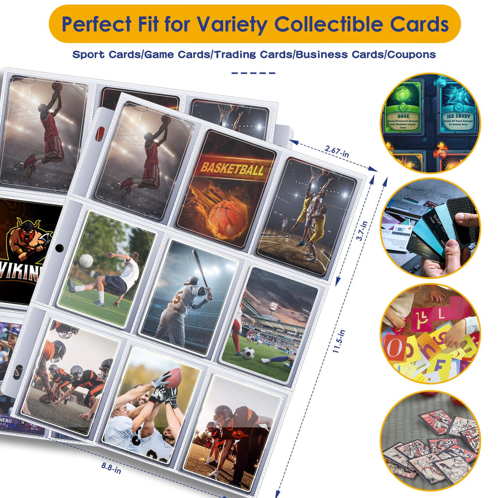 Kitoyz binder suitable for football, baseball, basketball, TCG, and sports cards.