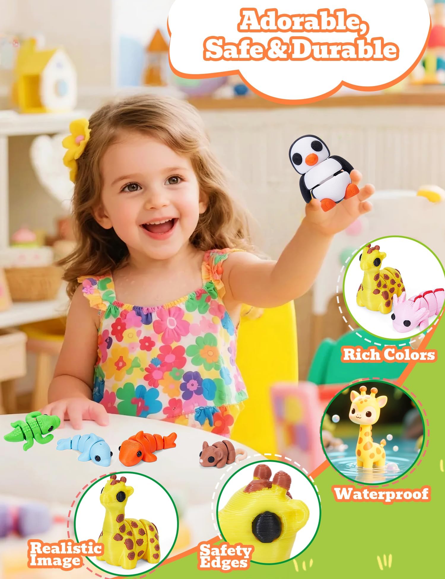 KittyCode giraffe figurine with poseable joints for display and play