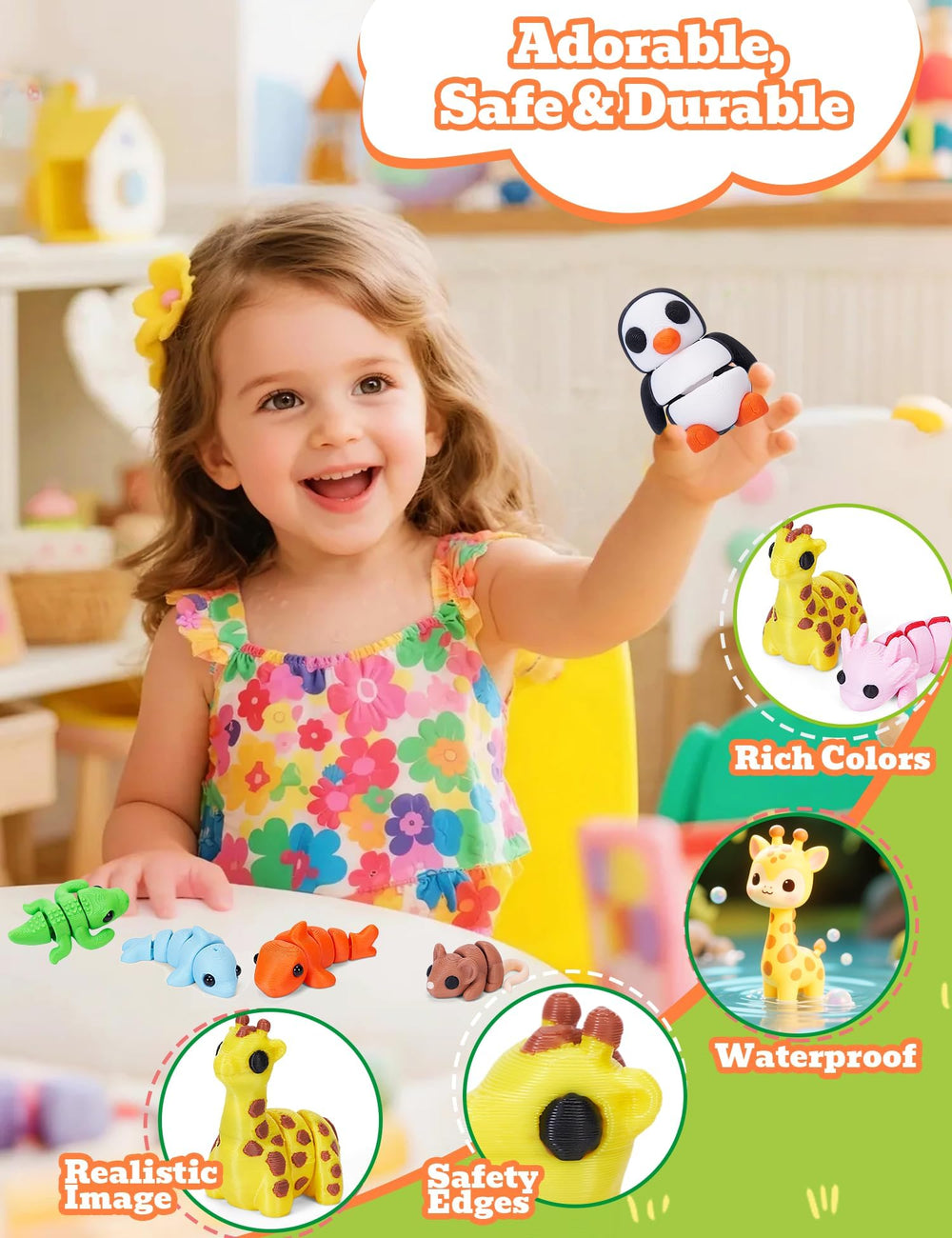 KittyCode giraffe figurine with poseable joints for display and play