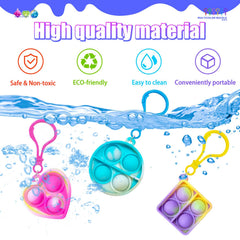 Kitysey mini pop keychain, 3.8 cm round, fits pockets for on-the-go fun.
