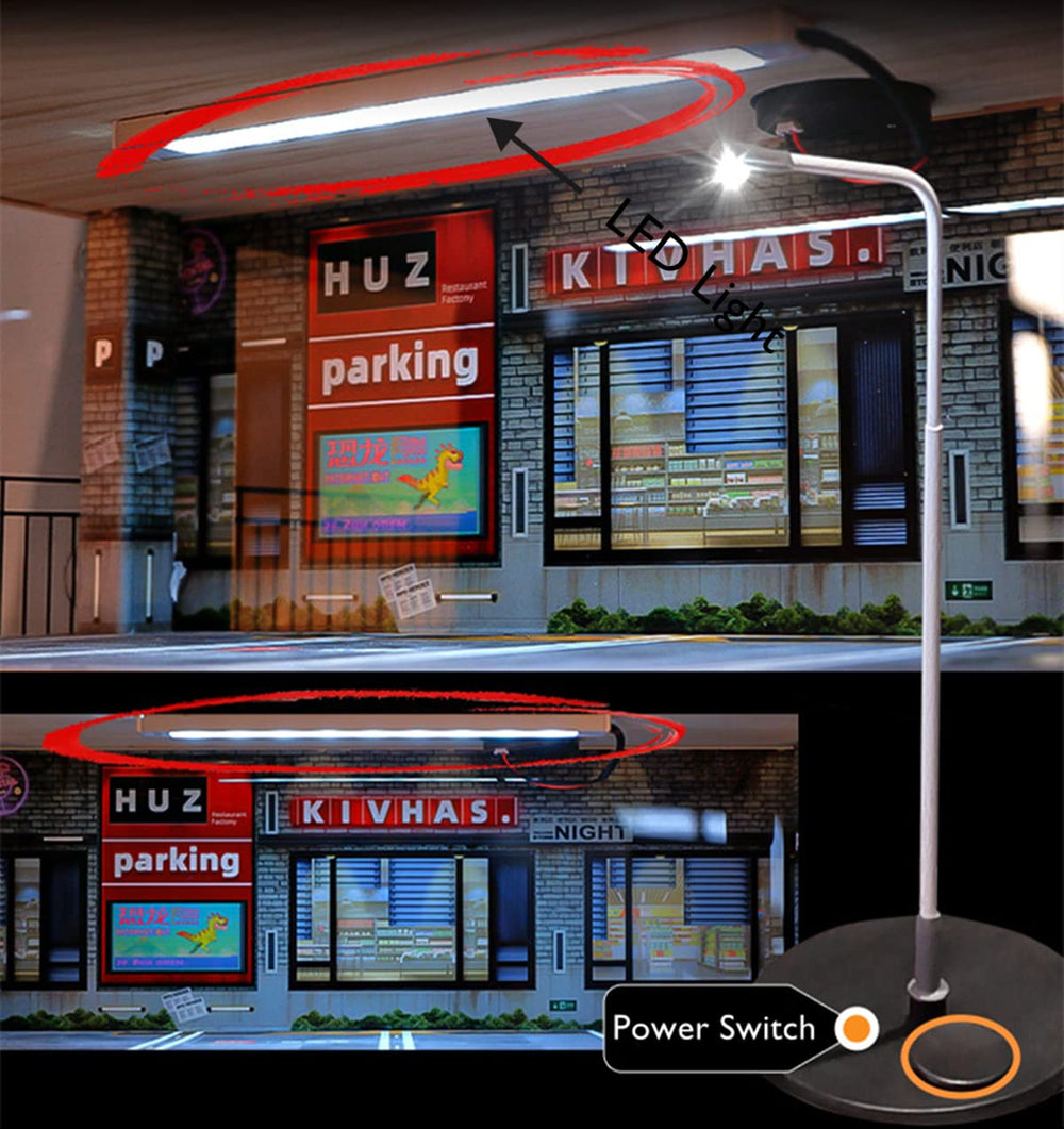 Kivcmds LED lighting and street light illuminate the display