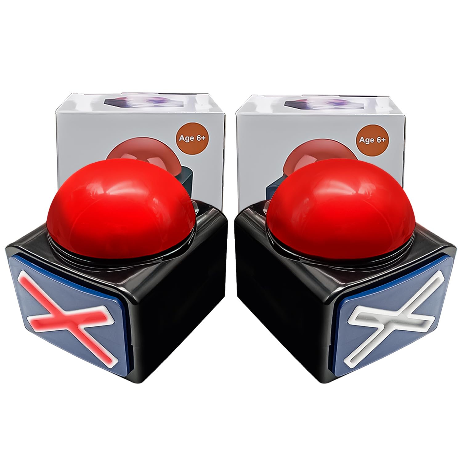 KiViRap buzzer red button press action ideal for lively classroom contestants.