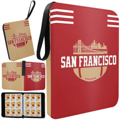 KivolFun San Francisco football card binder cover with map pattern for durable protection.