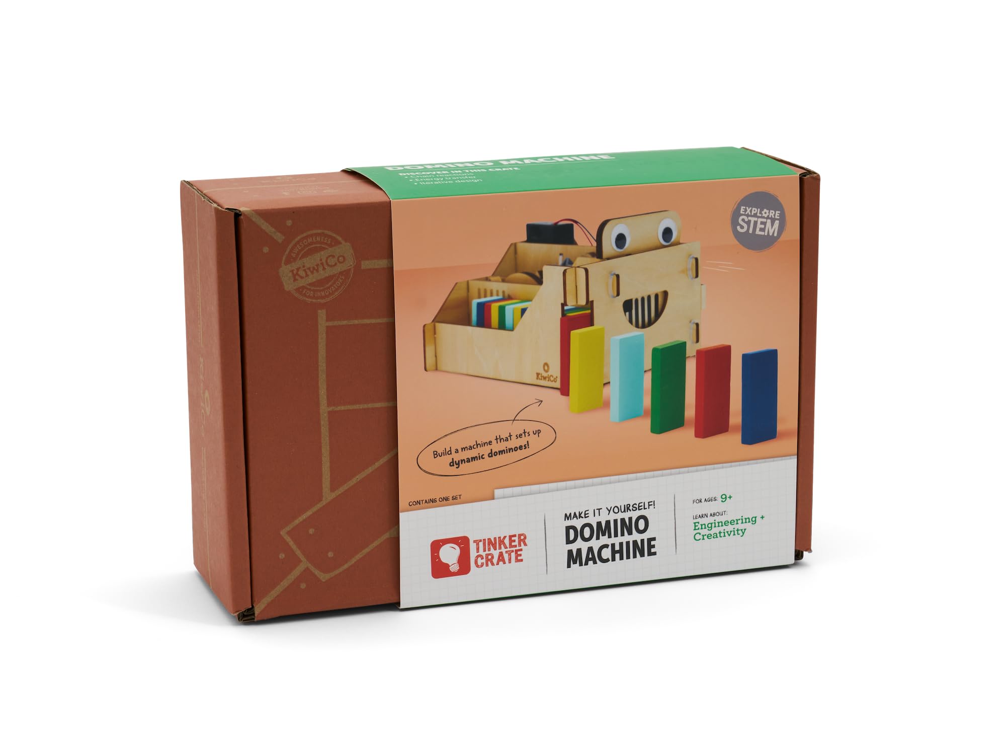 KiwiCo Domino Machine packaging and components promote safe, hands-on learning.