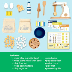 KiwiCo Bake-a-Cake activity mat helps count ingredients and track fractions.
