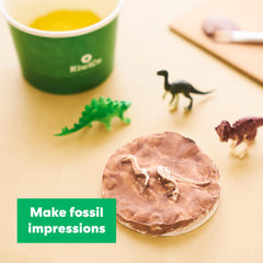 KiwiCo dinosaur facts poster with colorful prehistoric details