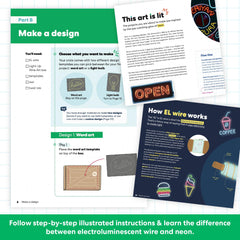 KiwiCo Light-Up Wire Art Kit instruction booklet supports hands-on science exploration.