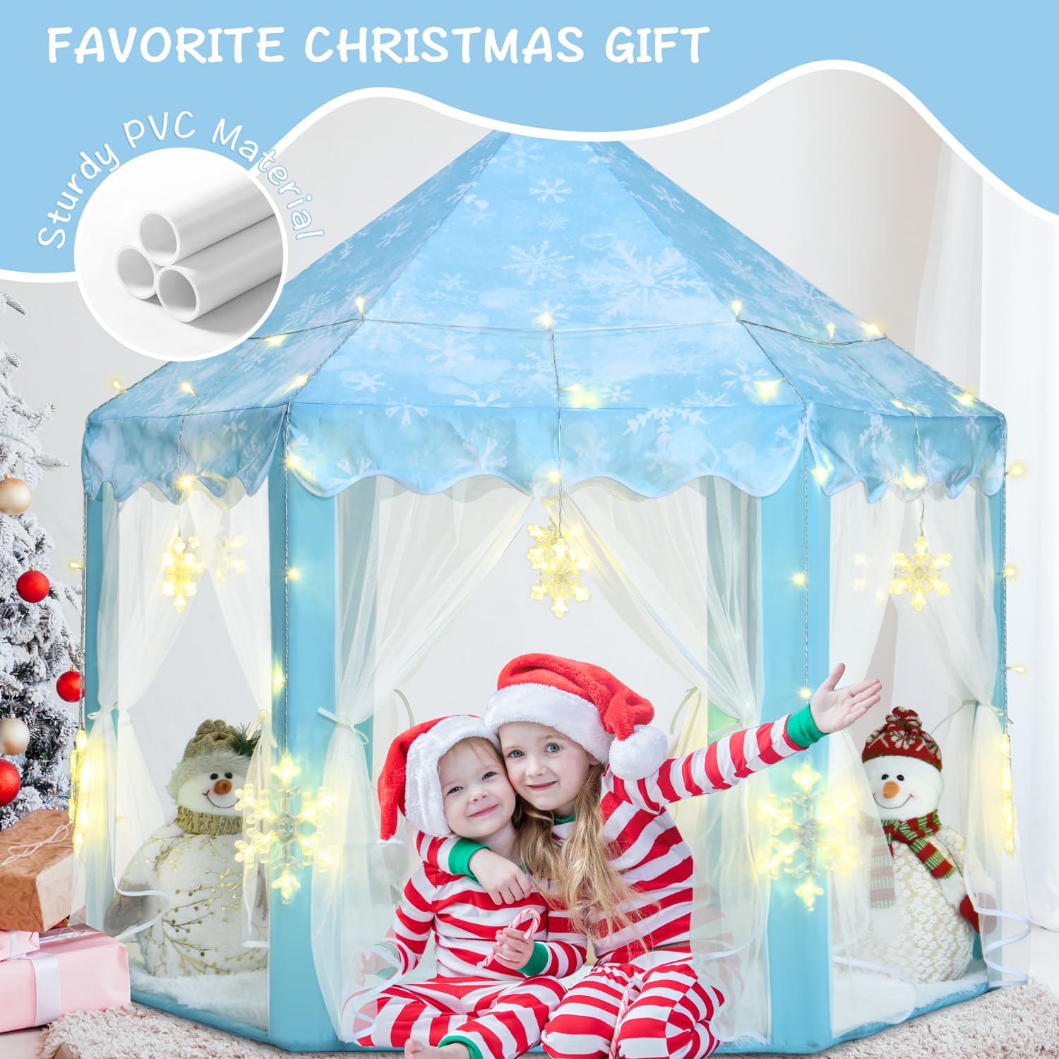 KIXINWA Frozen Princess Tent ready for indoor or outdoor adventures