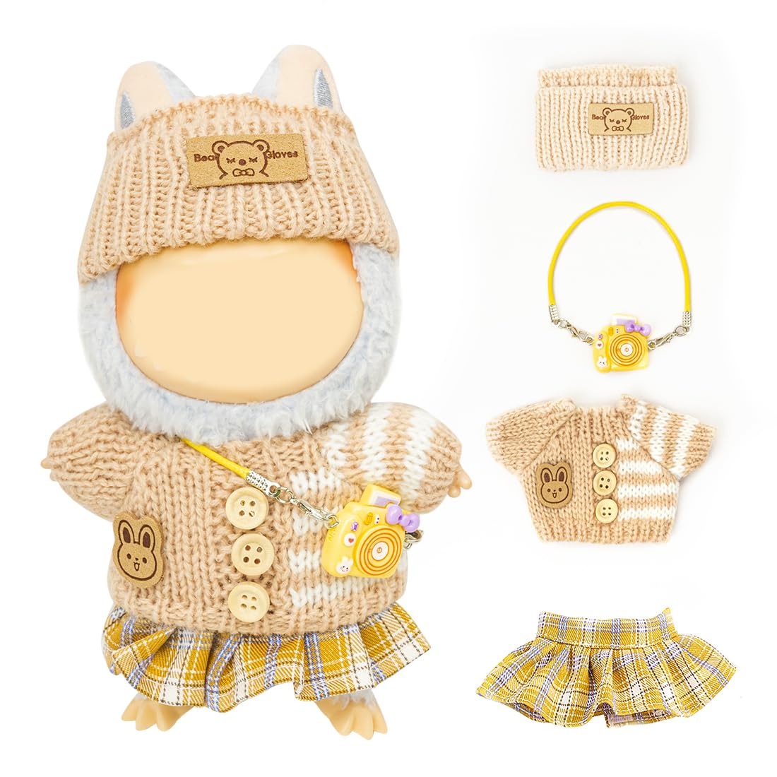 KIYEREE Lububu 17cm doll purple dress set displayed for stylish dress-up