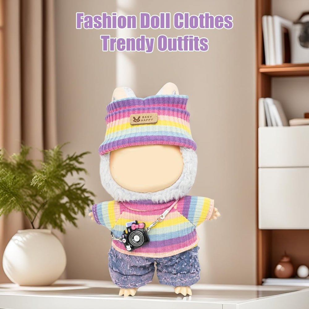KIYEREE 17cm doll fashion dress-up set with crochet details
