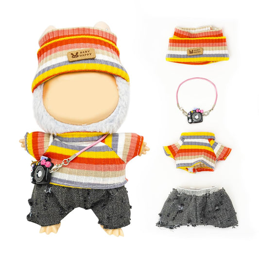 KIYEREE Lububu 17cm doll black pants for stylish play and display.