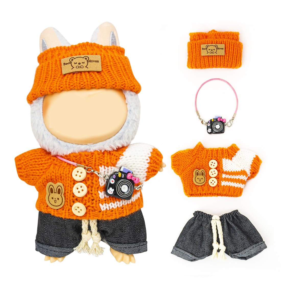 KIYEREE Lububu 17cm doll orange outfit for stylish dress-up play