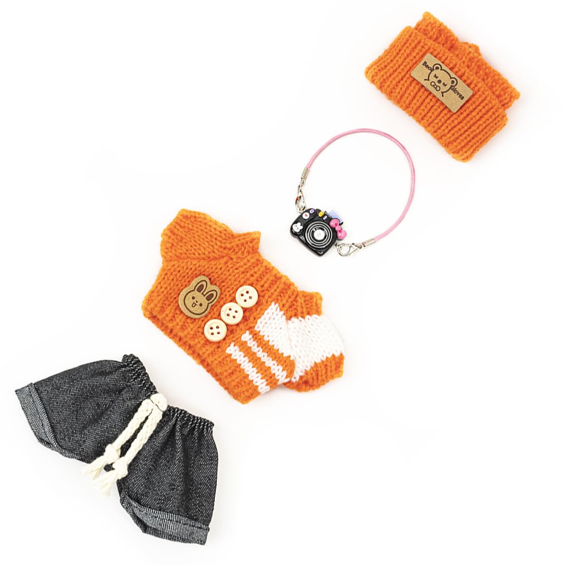 KIYEREE Lububu orange outfit with detailed color accents for display